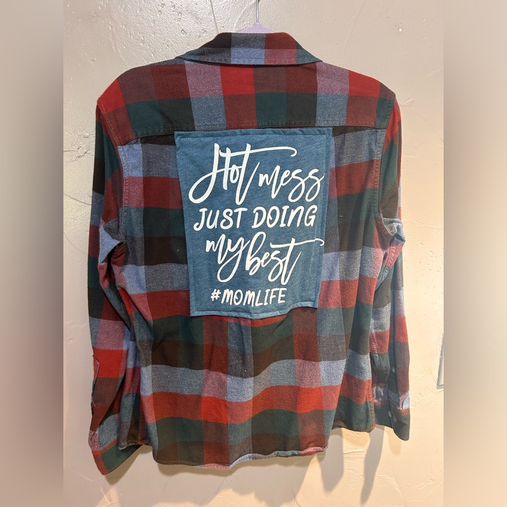 Rad Olive Funny Mom Flannel small